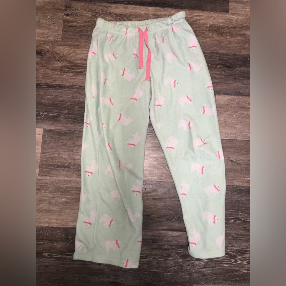Great Northwest Pajama Bottoms with Pink and White Polar Bear Design Size Medium